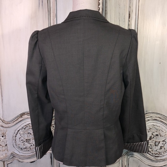 VINTAGE Candies NWT Dead Stock Gray with Black Decorative Top Stitching Blazer - Picture 9 of 14